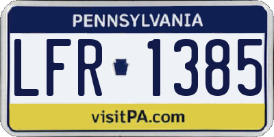 PA license plate LFR1385