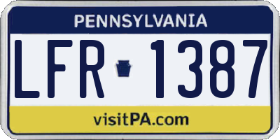 PA license plate LFR1387