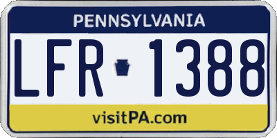 PA license plate LFR1388