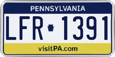 PA license plate LFR1391