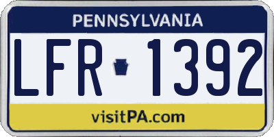 PA license plate LFR1392