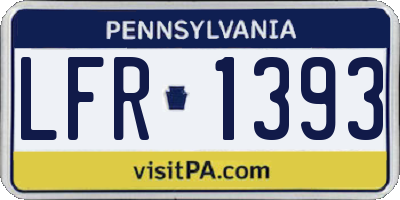 PA license plate LFR1393