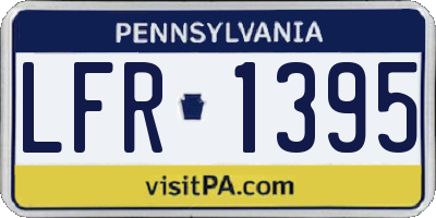 PA license plate LFR1395