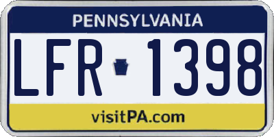 PA license plate LFR1398