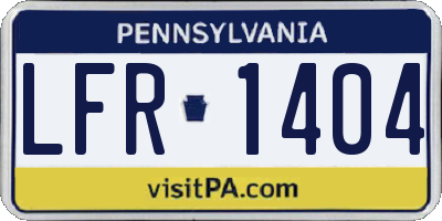 PA license plate LFR1404