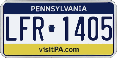 PA license plate LFR1405