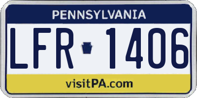 PA license plate LFR1406