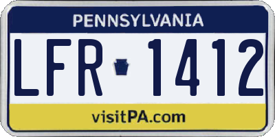PA license plate LFR1412