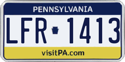 PA license plate LFR1413