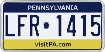 PA license plate LFR1415