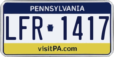 PA license plate LFR1417