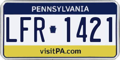 PA license plate LFR1421