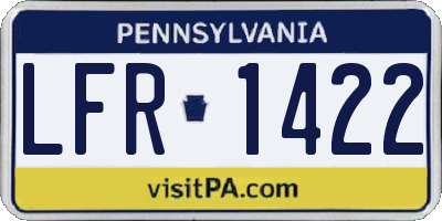 PA license plate LFR1422