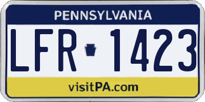 PA license plate LFR1423