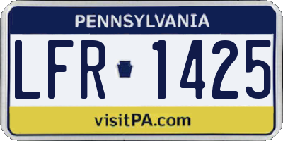 PA license plate LFR1425