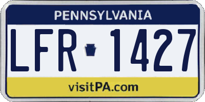 PA license plate LFR1427