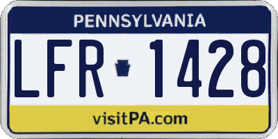 PA license plate LFR1428