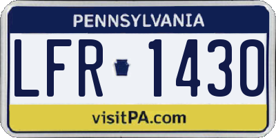 PA license plate LFR1430