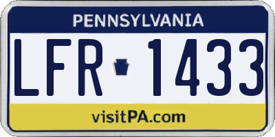PA license plate LFR1433