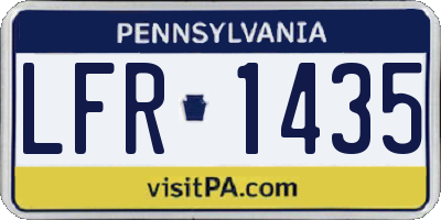 PA license plate LFR1435