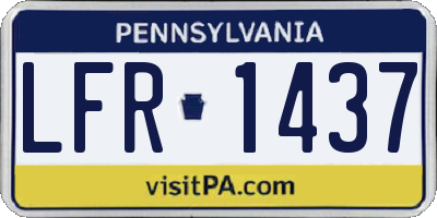PA license plate LFR1437