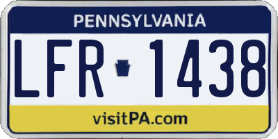 PA license plate LFR1438