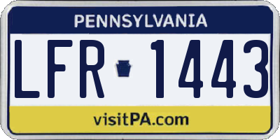 PA license plate LFR1443