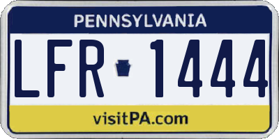 PA license plate LFR1444