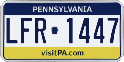 PA license plate LFR1447