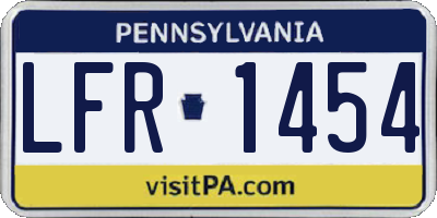PA license plate LFR1454
