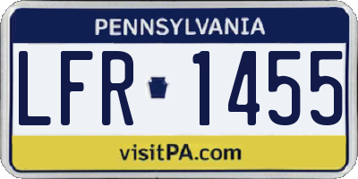 PA license plate LFR1455