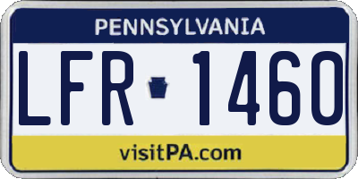 PA license plate LFR1460