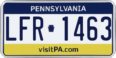 PA license plate LFR1463