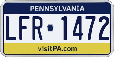 PA license plate LFR1472