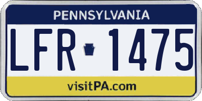 PA license plate LFR1475