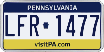 PA license plate LFR1477