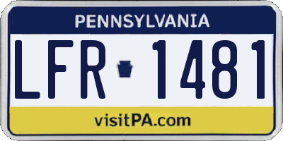 PA license plate LFR1481