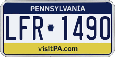 PA license plate LFR1490