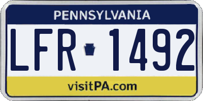 PA license plate LFR1492
