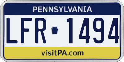 PA license plate LFR1494