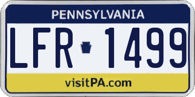 PA license plate LFR1499