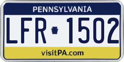 PA license plate LFR1502