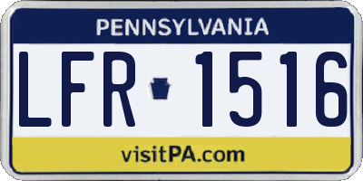 PA license plate LFR1516