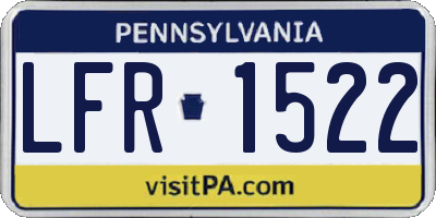 PA license plate LFR1522