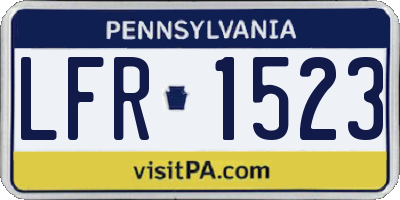 PA license plate LFR1523