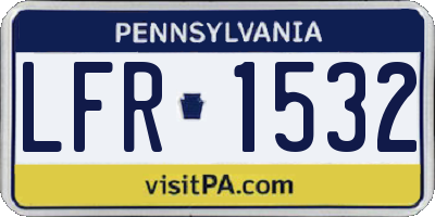 PA license plate LFR1532