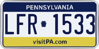 PA license plate LFR1533