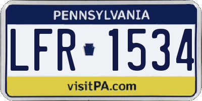 PA license plate LFR1534