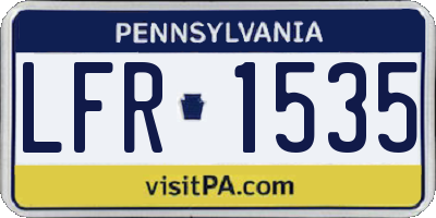 PA license plate LFR1535