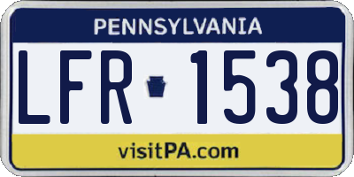 PA license plate LFR1538